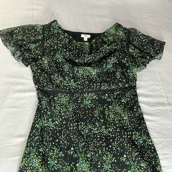 Long Fairy Dress 18W Black with Polka Dots Flutter Sleeves Ethereal Whimsigoth - Picture 4 of 11